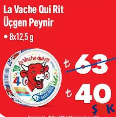 LA VACHE QUİ RİT ÜÇGEN PEYNİR 8X12,5 G fiyat ve kampanya bilgisi